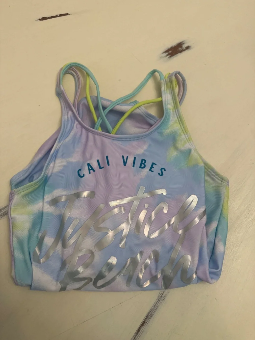 Justice “Cali Vibes Justice Beach” One Piece Swimsuit Girls Size 12/14